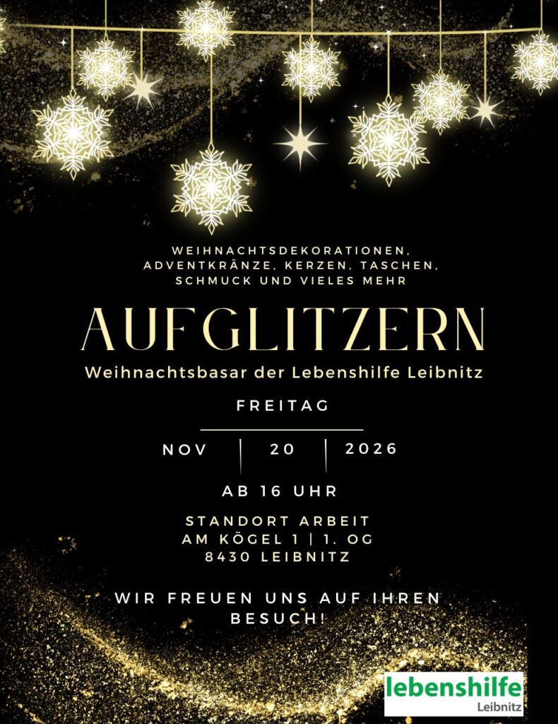 Aufglitzern Weihnachtsbasar der lebenshilfe Leibnitz